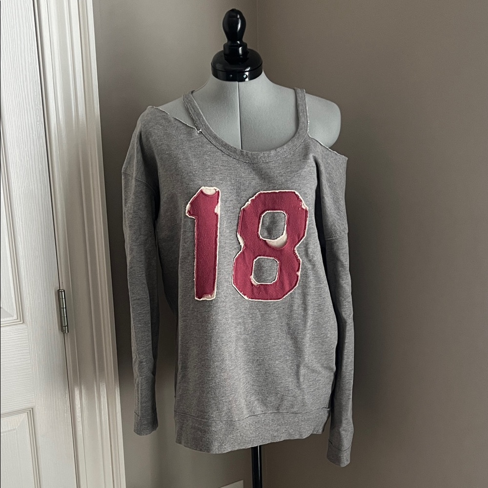 Free People Gray Knit Sweatshirt